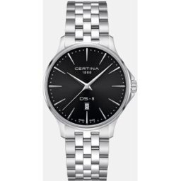 Certina Reloj de hombre DS8 C0454101105100 de acero gris. Negro