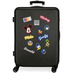 Disney Maleta mediana Mickey rígida 68cm personajes rígida con capacidad de 70L. Negro