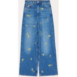 Ganni Pantalón vaquero recto de algodón. (42 - Largo 33) Azul