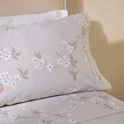 El Corte Inglés Juego de sábanas satén algodón Narumi . (Cama 135 cm) Gris