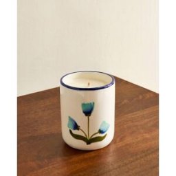 El Corte Inglés Vela en vaso Flor Green Topic. Blanco