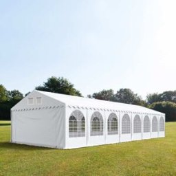 TOOLPORT 6x28 m Carpa para fiestas XXL, altura lateral 2,6m, PVC 1400, con base reforzada, blanco - (37739)
