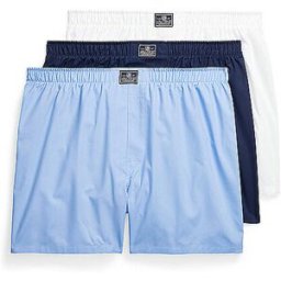 Ralph Lauren Boxershorts paquete de 3 blanco, azul claro, marino azul claro L