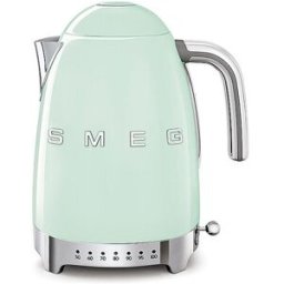 SMEG Hervidor de agua con control de temperatura variable, estilo años 50, 1,7 l, verde pastel verde