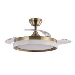 Iluminashop Ventilador de Techo con Luz LED y Mando 72W Cuero Motor DC
