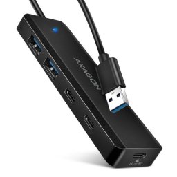 Hub Axagon 4 puertos 5000 Mbit/s modelo HUE-C2A con carga portátil