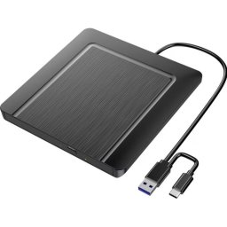 Grabador DVD Externo Xlyne USB 2.0 y USB-C Negro