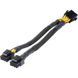 Cable adaptador CPU Akasa AK-CBPW35-20 8 pines a 2x 4+4 pines 20 cm negro