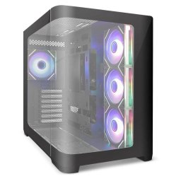 Caja ATX Zolyd Krytera Black Cristal Curvo ARGB 4 Ventiladores USB-C