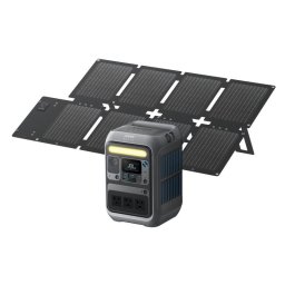 Kit Estación de Energía Anker Solix C300X DC 288Wh 300W 7 Puertos LiFePO4 + Placa Solar PS60
