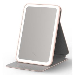 Espejo para maquillaje Medisana CM 400 LED portátil rosa, luz regulable y batería recargable