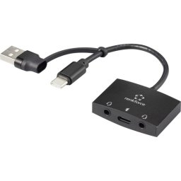 Tarjeta de sonido externa Renkforce RF-4750354 USB-C 2.0 canales negra