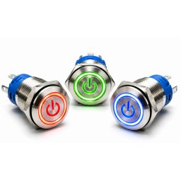 INTERRUPTOR ANTIVANDALICO 12V RGB IP65 16mm