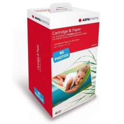 Papel fotográfico Agfaphoto AMOC80 10x15 cm 80 hojas sublimación compatible Kodak