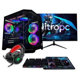 PC Sobremesa Nitropc Pack Avanzado AMD Ryzen 7 5800X 16GB 1TB SSD RX 9060 XT Windows 11 Monitor 24