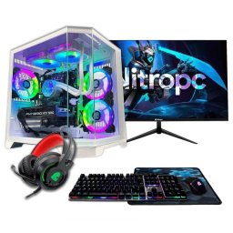 PC Sobremesa Nitropc Pack Avanzado AMD Ryzen 7 5800X 16GB RX 9060 XT 1TB SSD Windows 11 Monitor 24" 165 Hz