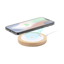 Cargador inalámbrico Dam Electronics 15W Orgánico Cáñamo y Madera Carga Rápida