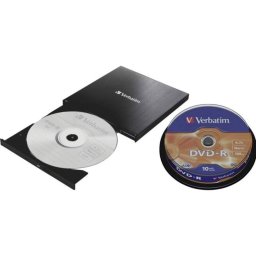 Grabador Externo CD/DVD Verbatim Slimline USB-C Negro