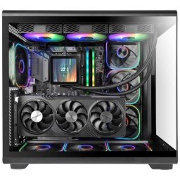 Caja semitorre Mars Gaming MC-REVPRO ATX con cristal templado, LCD y 4 ventiladores ARGB