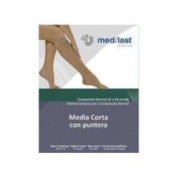 Medilast Media Corta con Puntera Negro talla L