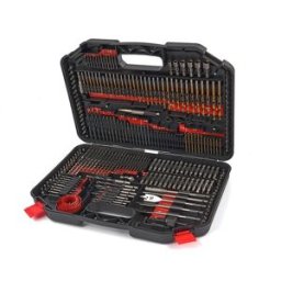 HBM Juego completo de brocas de 246 piezas que incluye brocas para metal, brocas para madera, taladros rápidos y sierras de corona