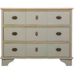 Wanderlust Comoda de madera lacada verde envejecido, 3 cajones 100x50x80