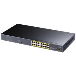 Switch CUDY 16 Puertos Gigabit 2 SFP PoE+ 30W por Puerto 200W Rack AC Metal