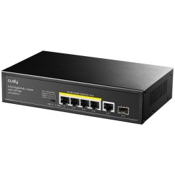 Switch Cudy Gigabit 5 Puertos RJ-45, 1 SFP, PoE+ 120W, Montaje Rack, Metal, Sin Ventilador