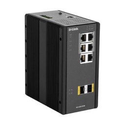 Switch D-Link DIS‑300G‑8PSW Gestionado L2 6 Puertos RJ-45 Gigabit, SFP, PoE, Montaje mural/DIN