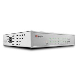 Switch Gestionado Lindy 25045 8 Puertos Gigabit PoE Carcasa Metálica Plata
