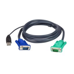 Cable KVM USB ATEN 3 en 1 SPHD 1,2 m VGA HD-15 USB A Negro