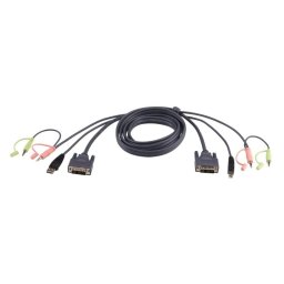 Cable KVM ATEN DVI-I Single Link USB 3 m Macho Negro Audio
