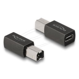 Adaptador USB DeLock 65839 USB-C hembra a USB-B macho aluminio antracita