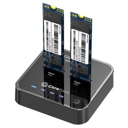 Base de conexión CoreParts MS-CLONER-NVME SSD M.2 USB 3.2 Gen 2 Type-C Negro
