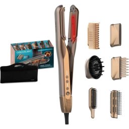 Plancha de Pelo Profesional Cecotec AirLisse 6in1 iTwerk 230ºC 4 Ajustes Iónica Infrarrojos Champagne