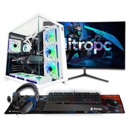 PC Sobremesa Nitropc Pack Extremo AMD Ryzen 7 7800X3D 32GB 2TB SSD RTX 5070 Windows 11 Blanco Monitor 27