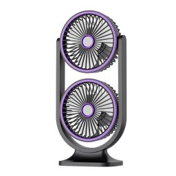 Ventilador de Sobremesa Dam Electronics Doble 5 Velocidades 3 Intensidades de Luz Silencioso Inclinación 360º