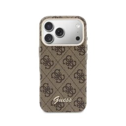 Funda para móvil Guess Logo Script Carcasa rígida Marrón compatible MagSafe para iPhone 17 Pro Max