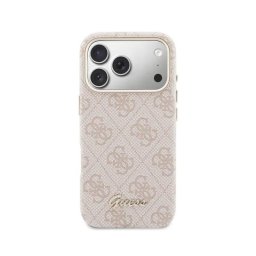 Funda para móvil Guess Logo en Relieve Polipiel Rosa Compatible con iPhone 17 Pro