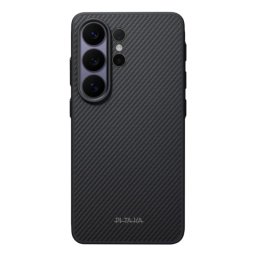 Funda para móvil Pitaka Military Fibra de Aramida Negra/Gris con anillo magnético para Galaxy S26 Ultra