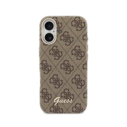 Funda para móvil Guess Logo Script Marrón Compatible con MagSafe para iPhone 17