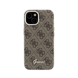 Funda para móvil Guess Logo en Relieve Polipiel Marrón Compatible con iPhone 14