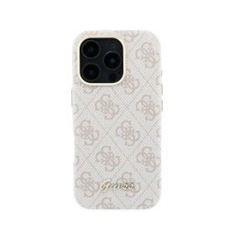 Funda para móvil Guess Logo en relieve Polipiel Rosa compatible con iPhone 16 Pro Max