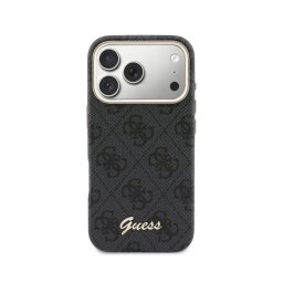 Funda para móvil Guess Logo Script Silicona Negra Compatible con iPhone 17 Pro