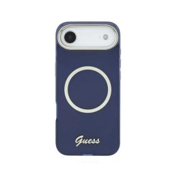 Funda para móvil Guess IML Inscripción Metálica Protección Completa Azul para iPhone Air