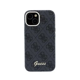Funda para móvil Guess Logo en Relieve Polipiel Negra Compatible con iPhone 14