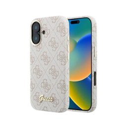 Funda para móvil Guess Logo en relieve Polipiel Rosa Compatible con iPhone 17