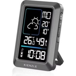 Estación meteorológica Kienzle Kompakt digital gris y plata con sensor inalámbrico
