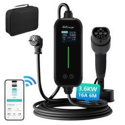 Cargador portátil JUNSUN Tipo 2 3,5 kW 16A cable 6m impermeable