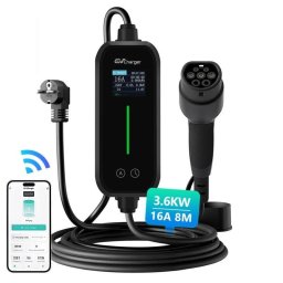 Cargador EV portátil Junsun Tipo 2 3.5 kW 16A Cable 8 m IP65